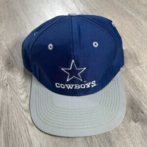 Vintage 90s Dallas Cowboys Hat Snapback NFL Football‎ Logo 7 Blue Gray Cap